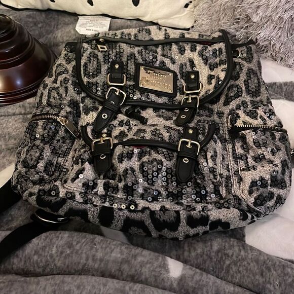 Vintage juicy couture leopard cheetah sequin backpack -knapsack